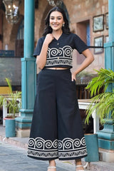Black printed Embroidered Cotton Co-Ord Set (Copy) - Vastra Gehna