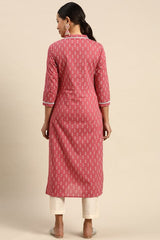 Our elegant pink printed kurta wih plazzo co-ord set - Vastra Gehna