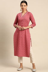 Our elegant pink printed kurta wih plazzo co-ord set - Vastra Gehna
