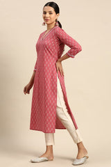 Our elegant pink printed kurta wih plazzo co-ord set - Vastra Gehna