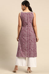 Our elegant purple printed kurta wih plazzo co-ord set. (Copy) - Vastra Gehna