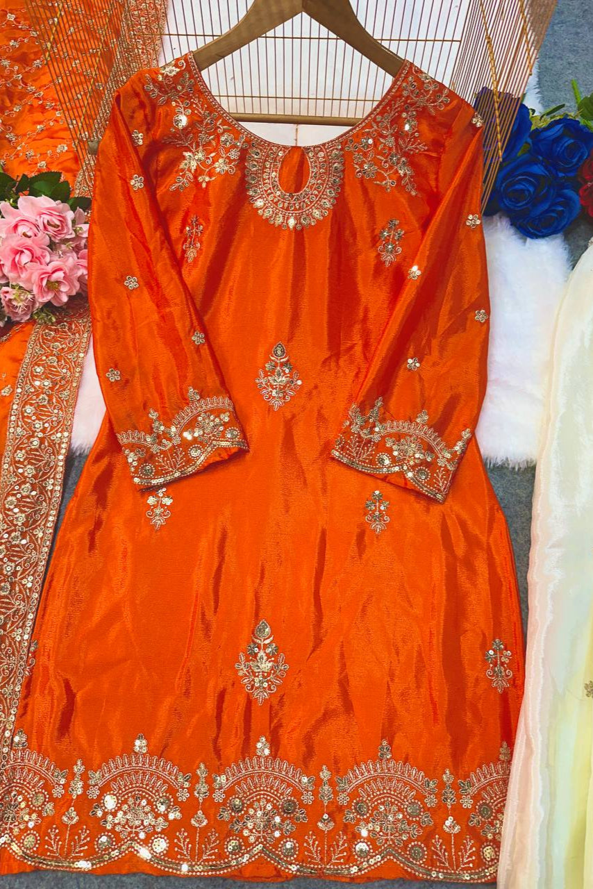 PLAZZO. WITH FANCY DUPPATA WITH EMBROIDERY - Vastra Gehna