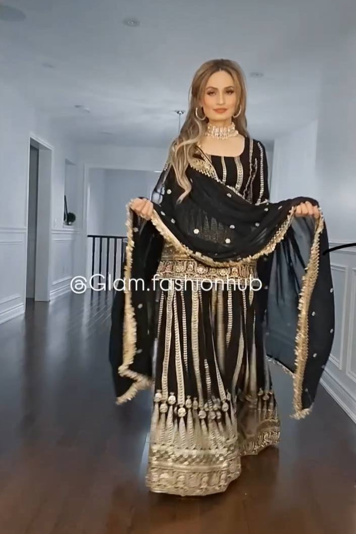 PLAZZO. WITH FANCY DUPPATA WITH EMBROIDERY WORK*✅ - Vastra Gehna