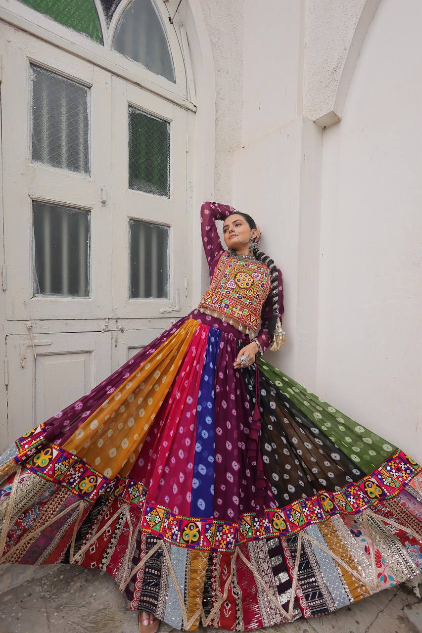 NAVRATRI LEHENGA vintage and gamthi embellished work - Vastra Gehna