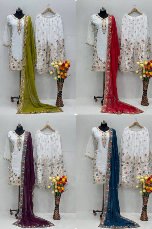 HEAVY FUAX GEORGEET 3 PIS SUIT - Vastra Gehna