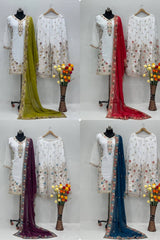 HEAVY FUAX GEORGEET 3 PIS SUIT - Vastra Gehna