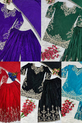 PLAZZO. WITH FANCY DUPPATA WITH EMBROIDERY WORK*✅ - Vastra Gehna