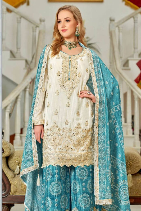 DESIGNER PARTY WEAR SPACIAL SHARARA SET - Vastra Gehna