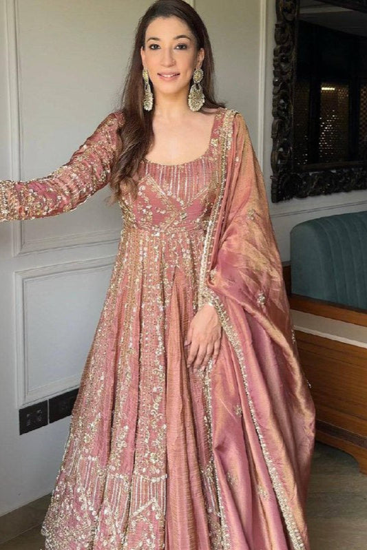 LUNCHING NEW ĐĚSIGNER PARTY WEAR LOOK GOWN WITH LAHENGHA AND EMBROIDERY WORK - Vastra Gehna