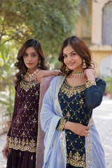 DESIGNER READYMADE KURTI-PLAZOO-DUPATTA COLLECTIONS - Vastra Gehna