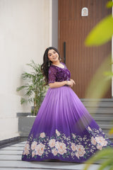 Blooming With Beads Embroidered DESIGNER GOWN - Vastra Gehna