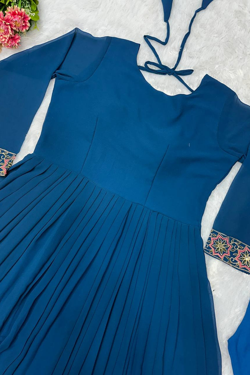 PARTY WEAR LOOK GOWN WITH EMBROIDERY WORK*💥 - Vastra Gehna