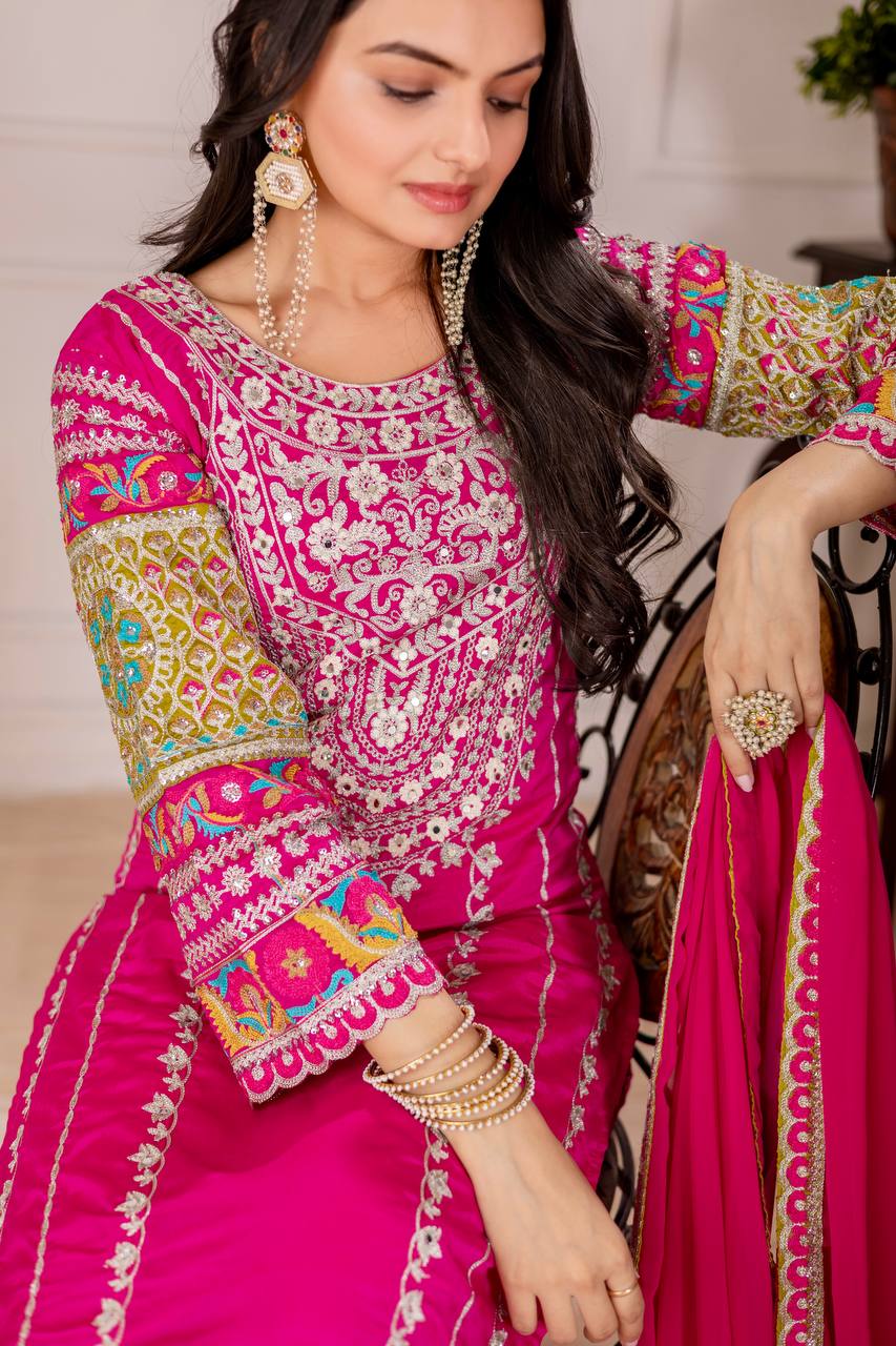 *HEAVY EID SPECIAL TOP, DUPATTA WITH PLAZZO - Vastra Gehna