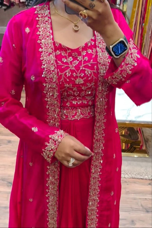 Trending Party Wear Shrug with Sarara - Vastra Gehna