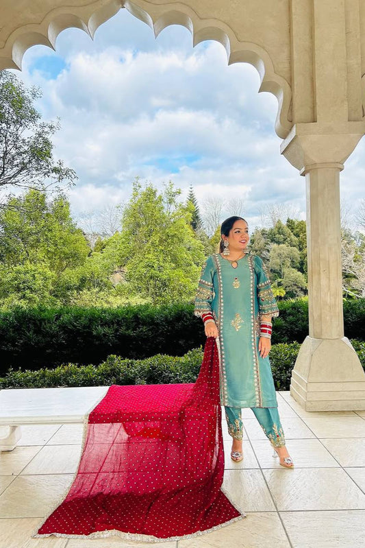 EW DESIGNER WEAR HEAVY CHINE SEQUENCE WITH - Vastra Gehna