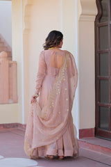 Fendy Chiffon gown with Sequins-Multi Embroidered - Vastra Gehna