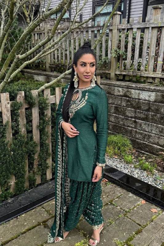 DHOTI. WITH FANCY DUPPATA WITH EMBROIDERY WORK - Vastra Gehna