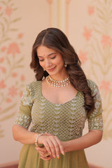 Fendy With Beads Embroidered Work - Vastra Gehna