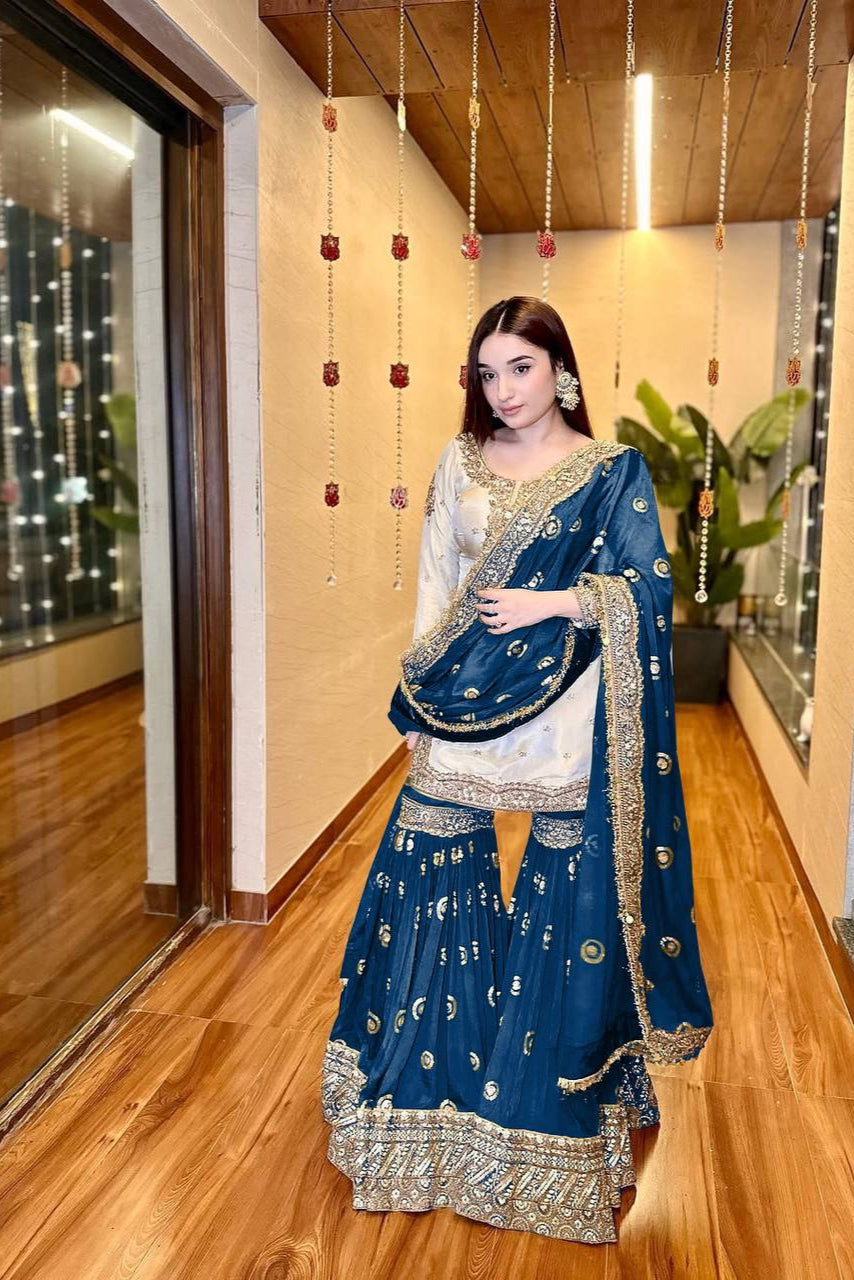 PARTY WEAR EID SPACIAL SHARARA SET* - Vastra Gehna