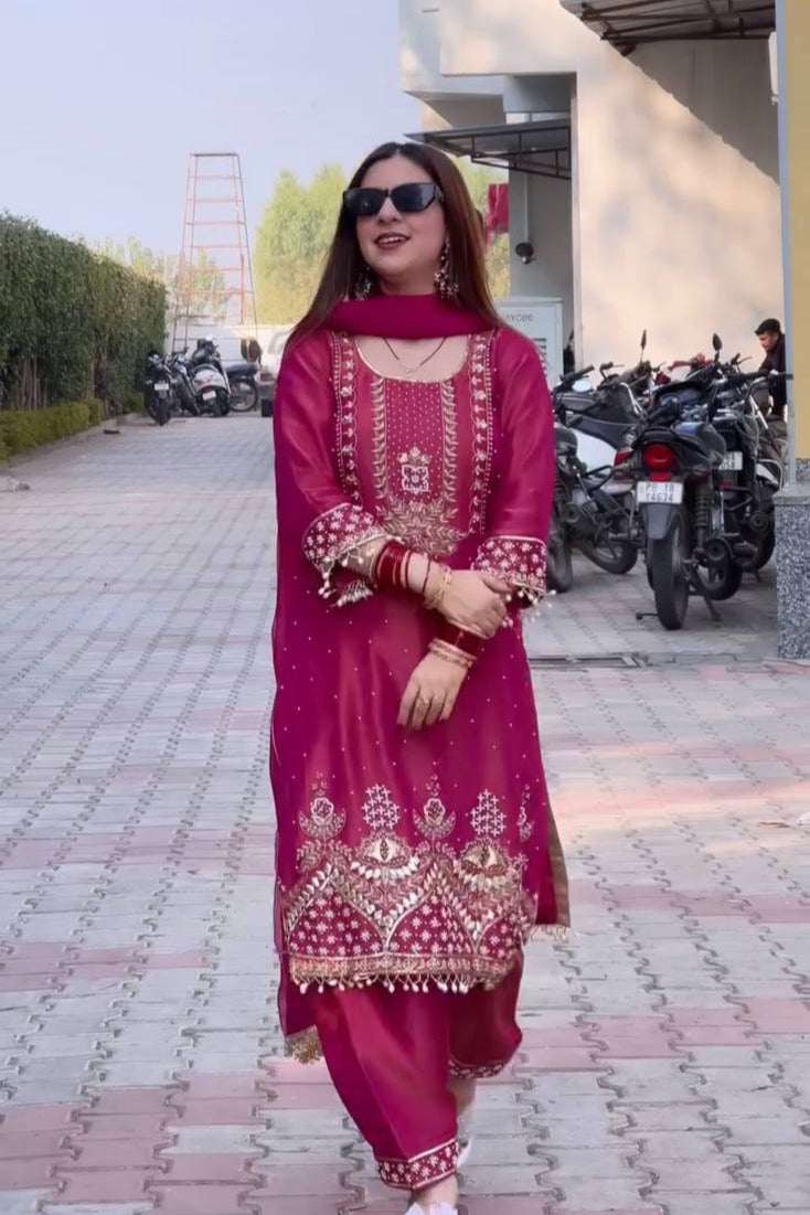 DESIGNER 3 PIS SUIT PARTY WEAR - Vastra Gehna