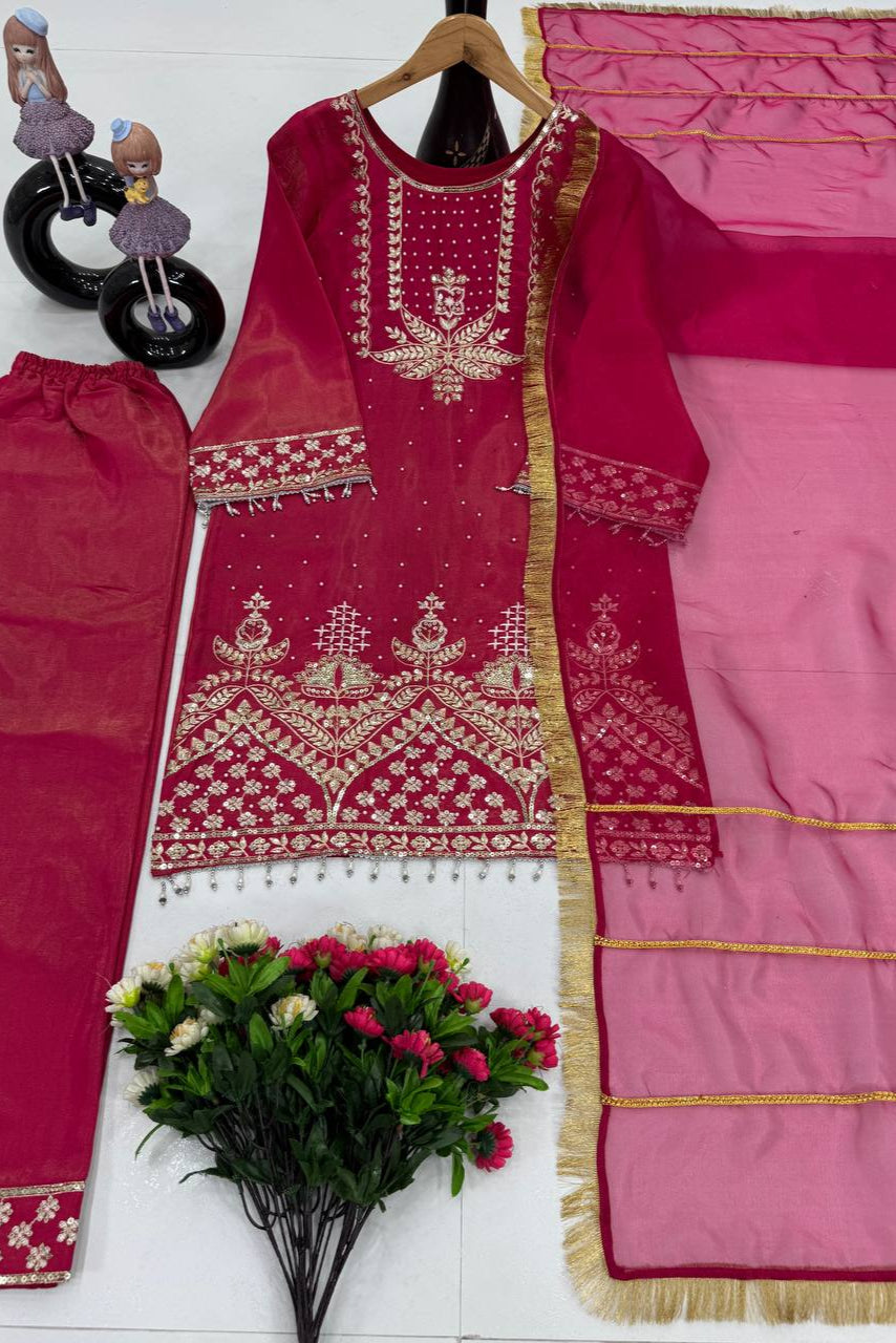 DESIGNER 3 PIS SUIT PARTY WEAR - Vastra Gehna