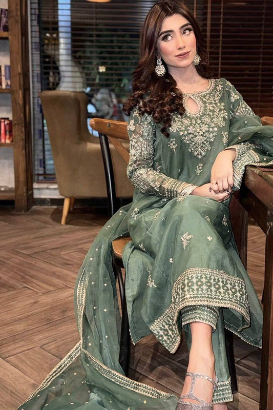 organza silk KURTI-PLAZZO SET - Vastra Gehna