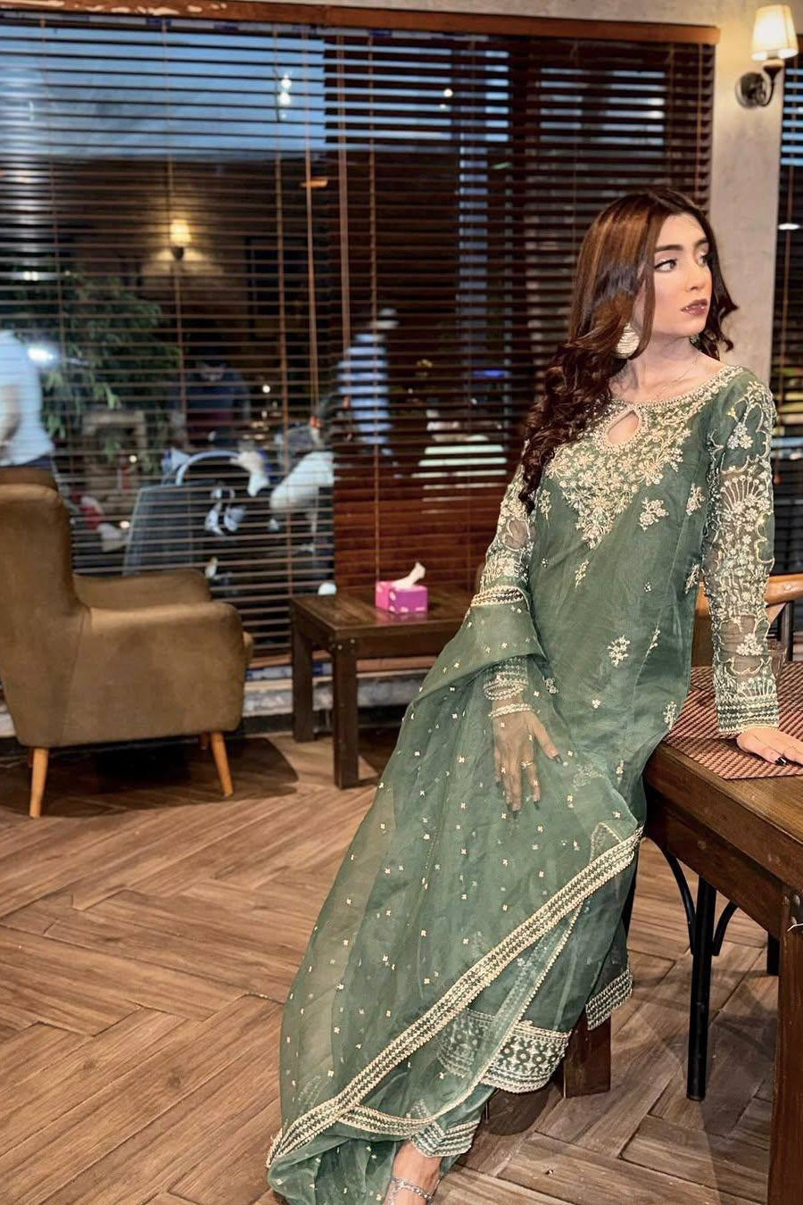 organza silk KURTI-PLAZZO SET - Vastra Gehna