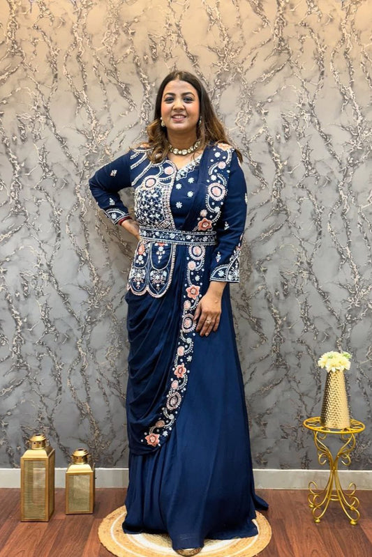 Designer gown With koti and Dupatta - Vastra Gehna