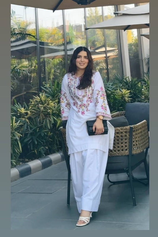 Natural Crep Silk co-ord set - Vastra Gehna