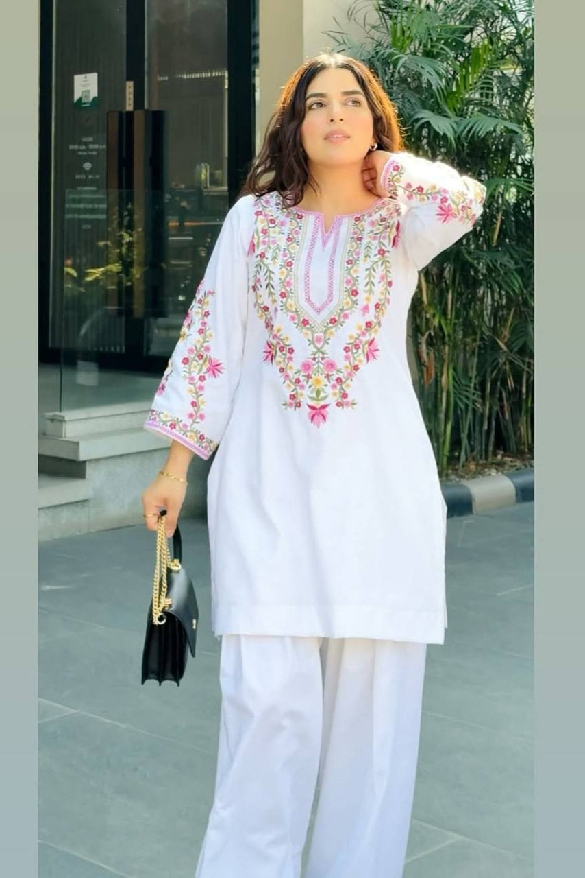 Natural Crep Silk co-ord set - Vastra Gehna