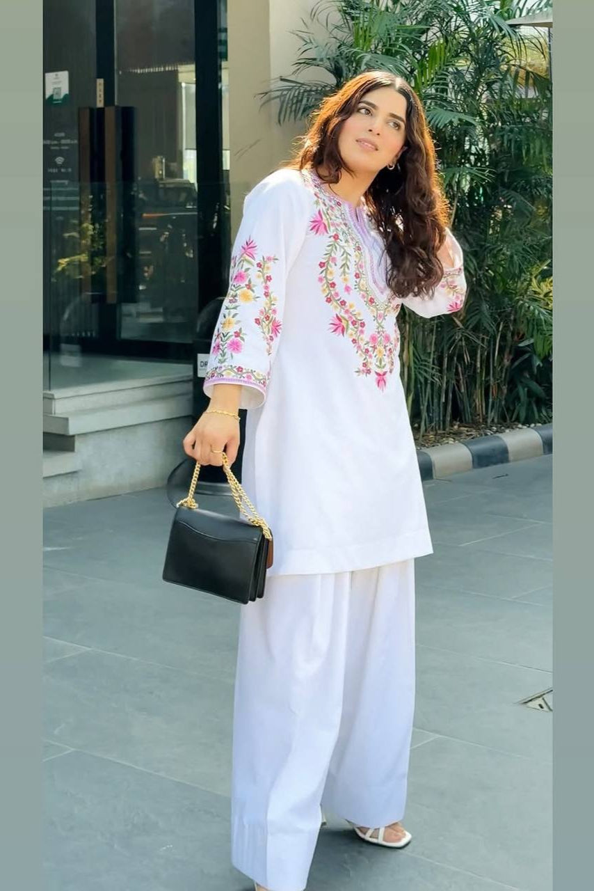 Natural Crep Silk co-ord set - Vastra Gehna