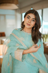 Chinnon Silk embroidery work suit - Vastra Gehna