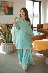 Chinnon Silk embroidery work suit - Vastra Gehna