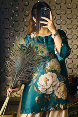 Natural Crep Silk Top-Bottom And Dupatta Set - Vastra Gehna