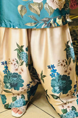 Natural Crep Silk Top-Bottom And Dupatta Set - Vastra Gehna