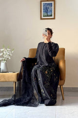 Natural Crep Silk Top-Bottom And Dupatta Set - Vastra Gehna