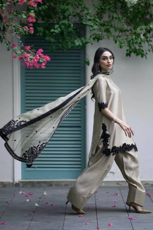 Star Georgette With Embroidery Sequence Work - Vastra Gehna