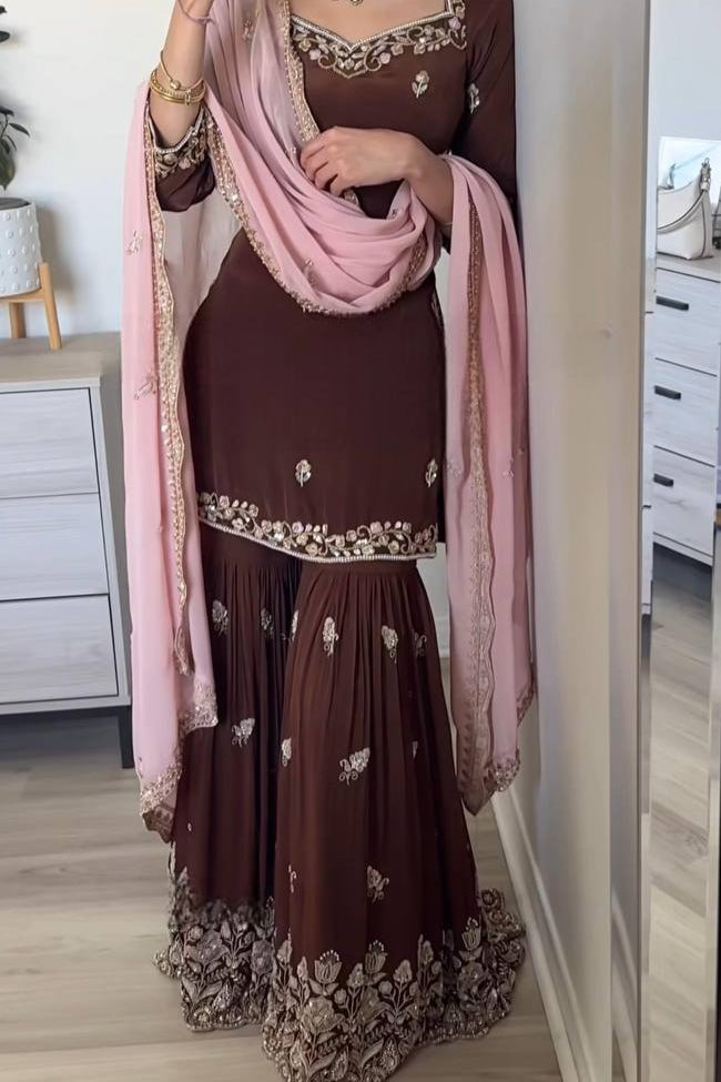 Heavy Faux Georgette WITH FULL SLEEVES - Vastra Gehna