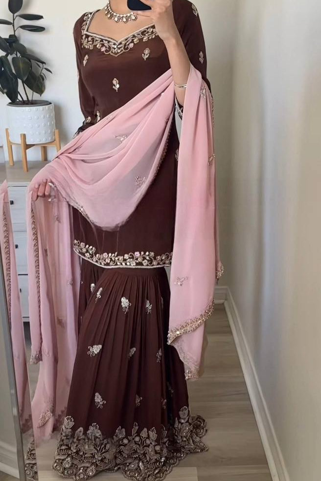 Heavy Faux Georgette WITH FULL SLEEVES - Vastra Gehna