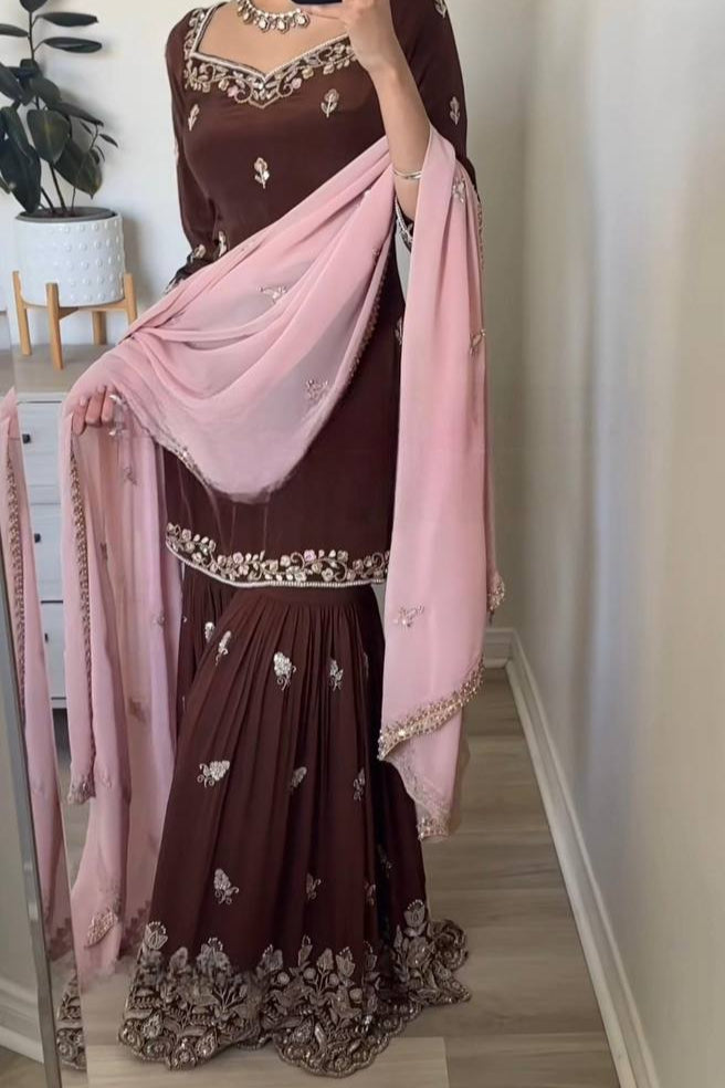 Heavy Faux Georgette WITH FULL SLEEVES - Vastra Gehna