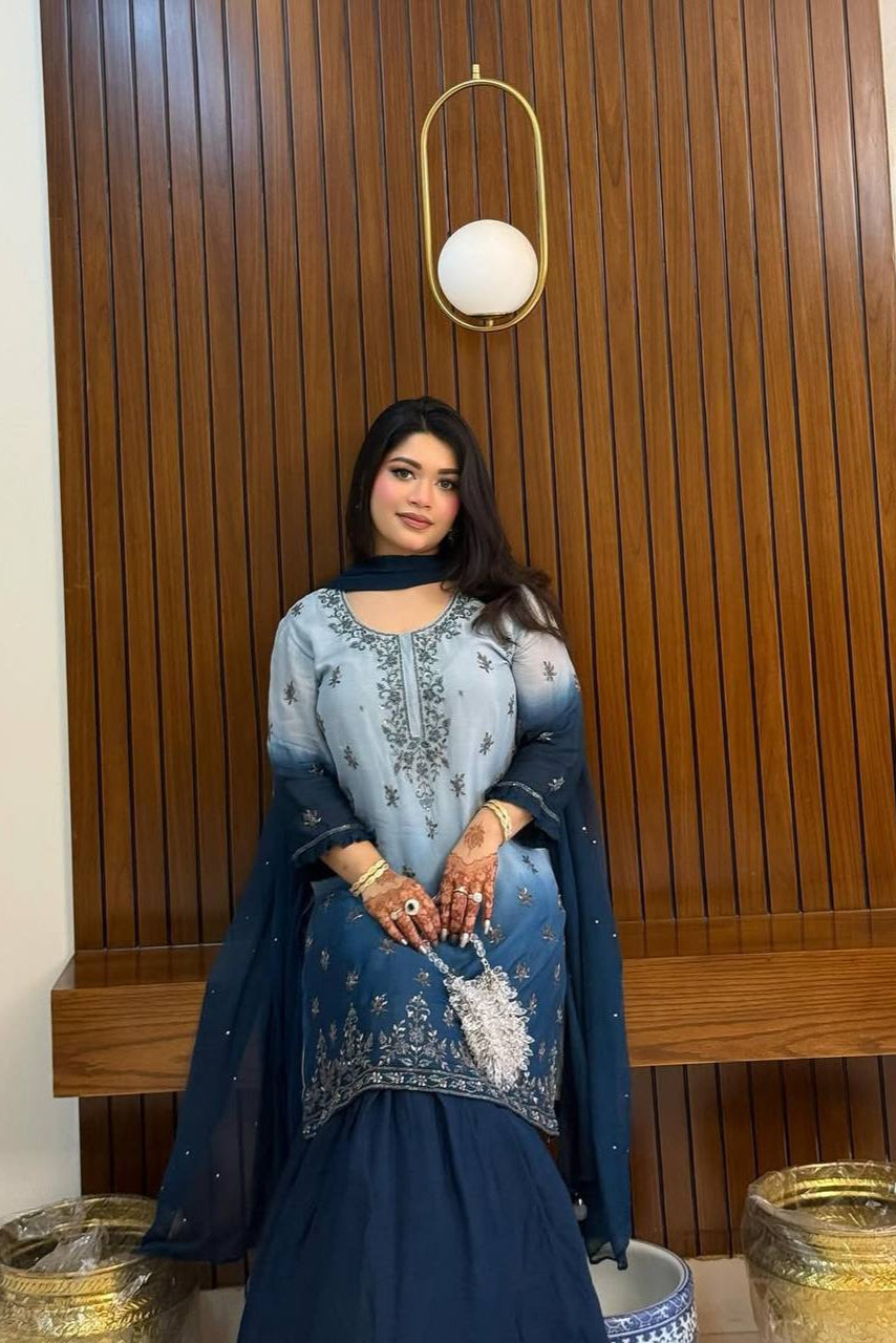 KURTI & SHARARA (Ruffled) SET - Vastra Gehna