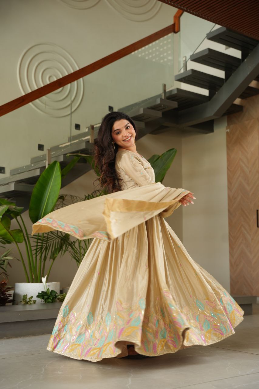 Chinnon Fabric gown with Sequins - Vastra Gehna