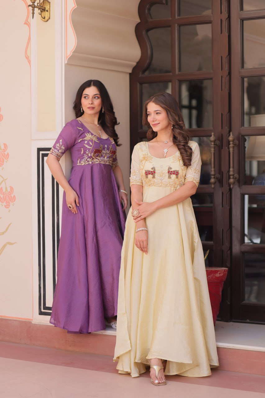 Beads Embroidered DESIGNER GOWN - Vastra Gehna