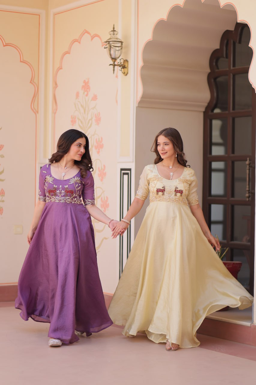 Beads Embroidered DESIGNER GOWN - Vastra Gehna