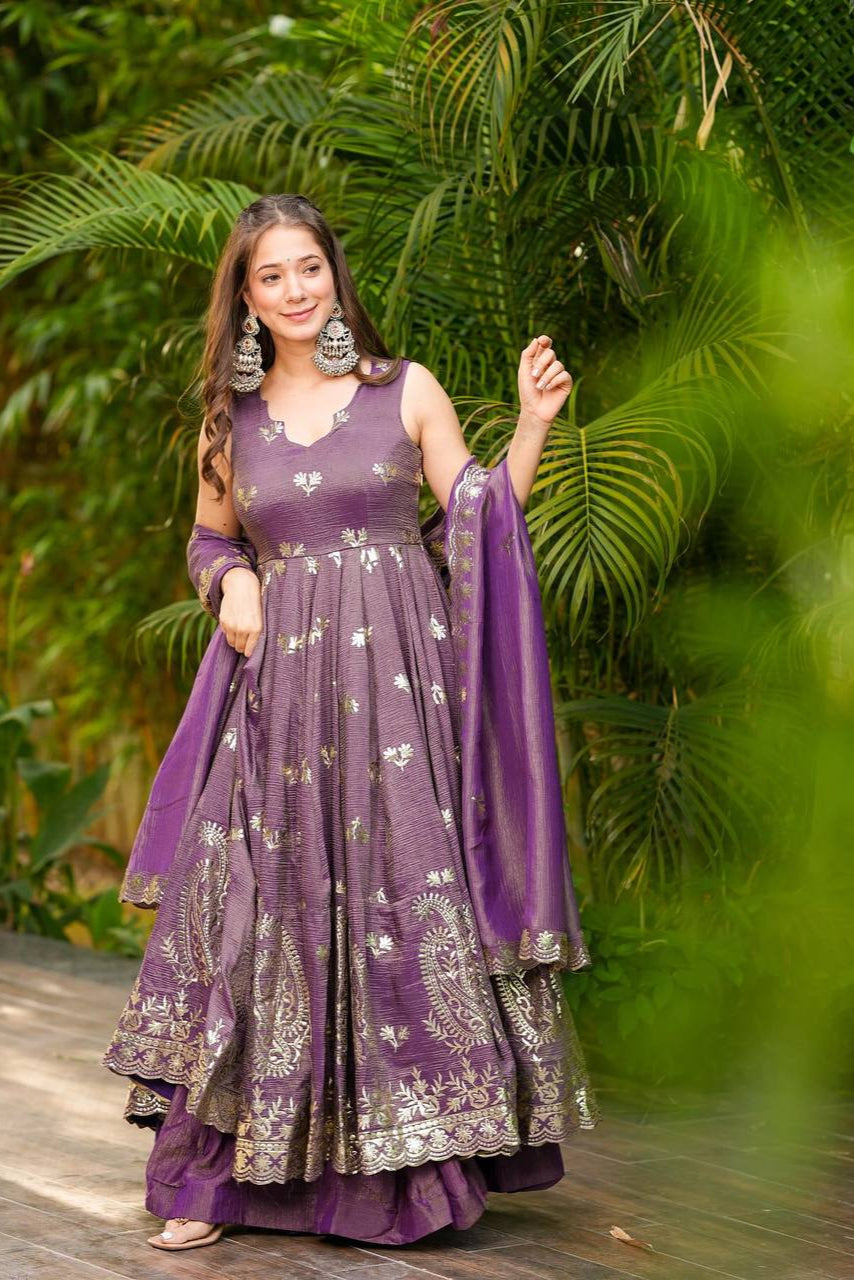 Crunchy Silk with Elastic - Vastra Gehna