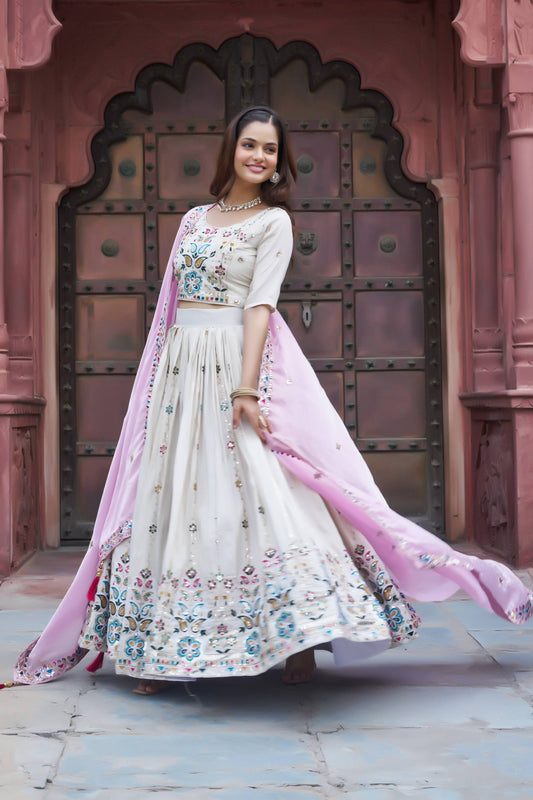 New Launching Festival Lehenga Choli Heavy Embroidery Sequence & Thred Work