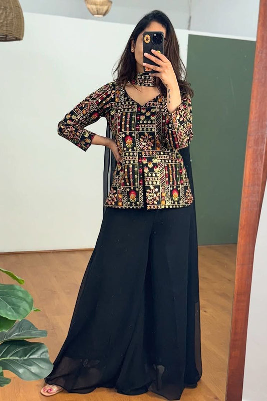 New Party Wear Look Jacket And Plazzo With Duppata - Vastra Gehna