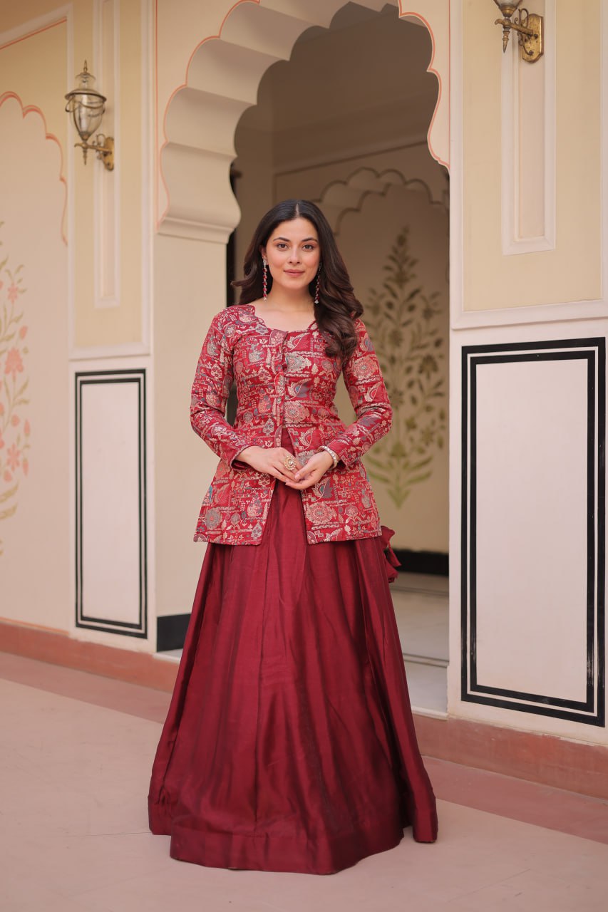 Pure Simmer Vichitra LEHENGA CHOLI - Vastra Gehna