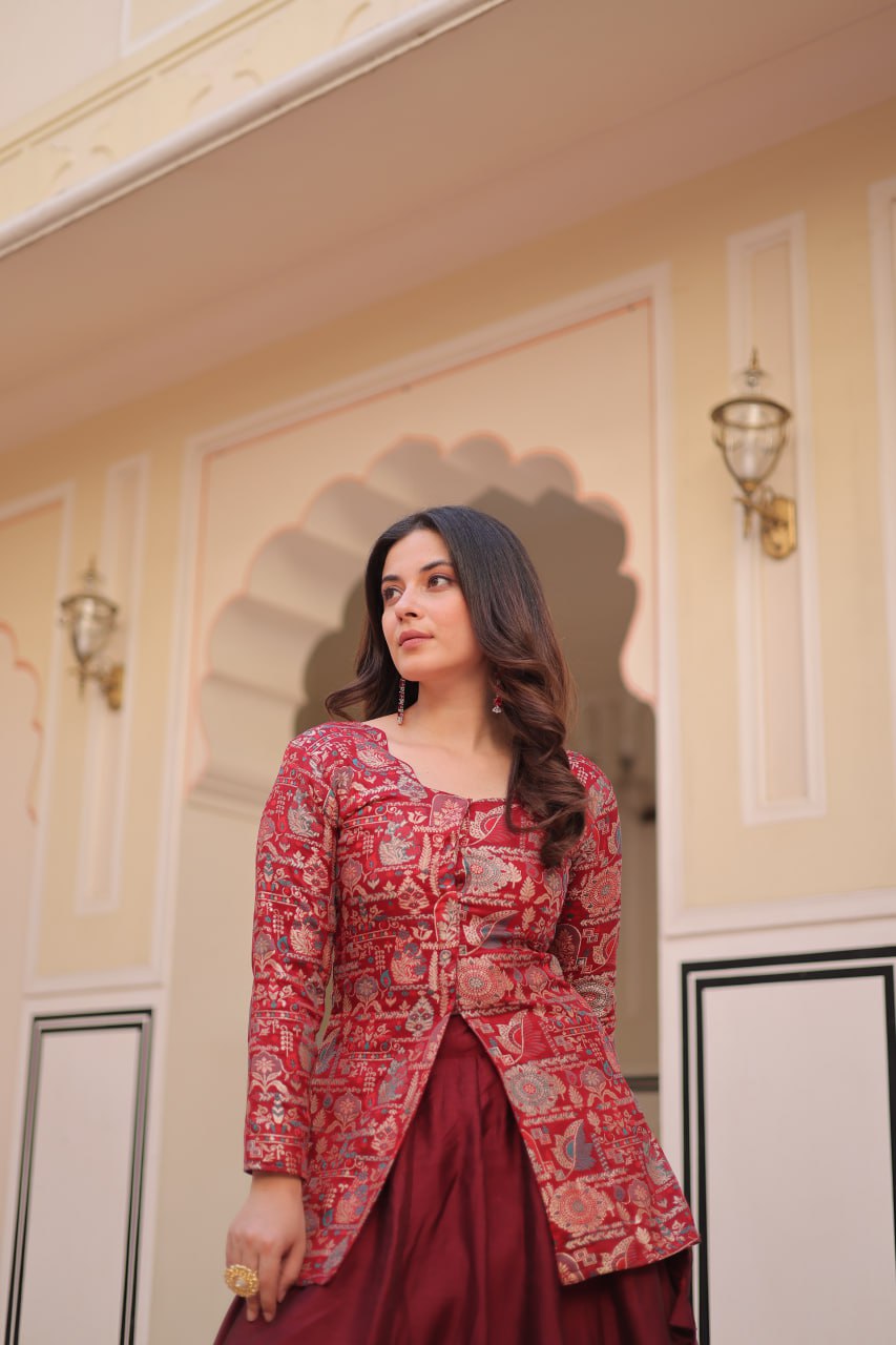 Pure Simmer Vichitra LEHENGA CHOLI - Vastra Gehna