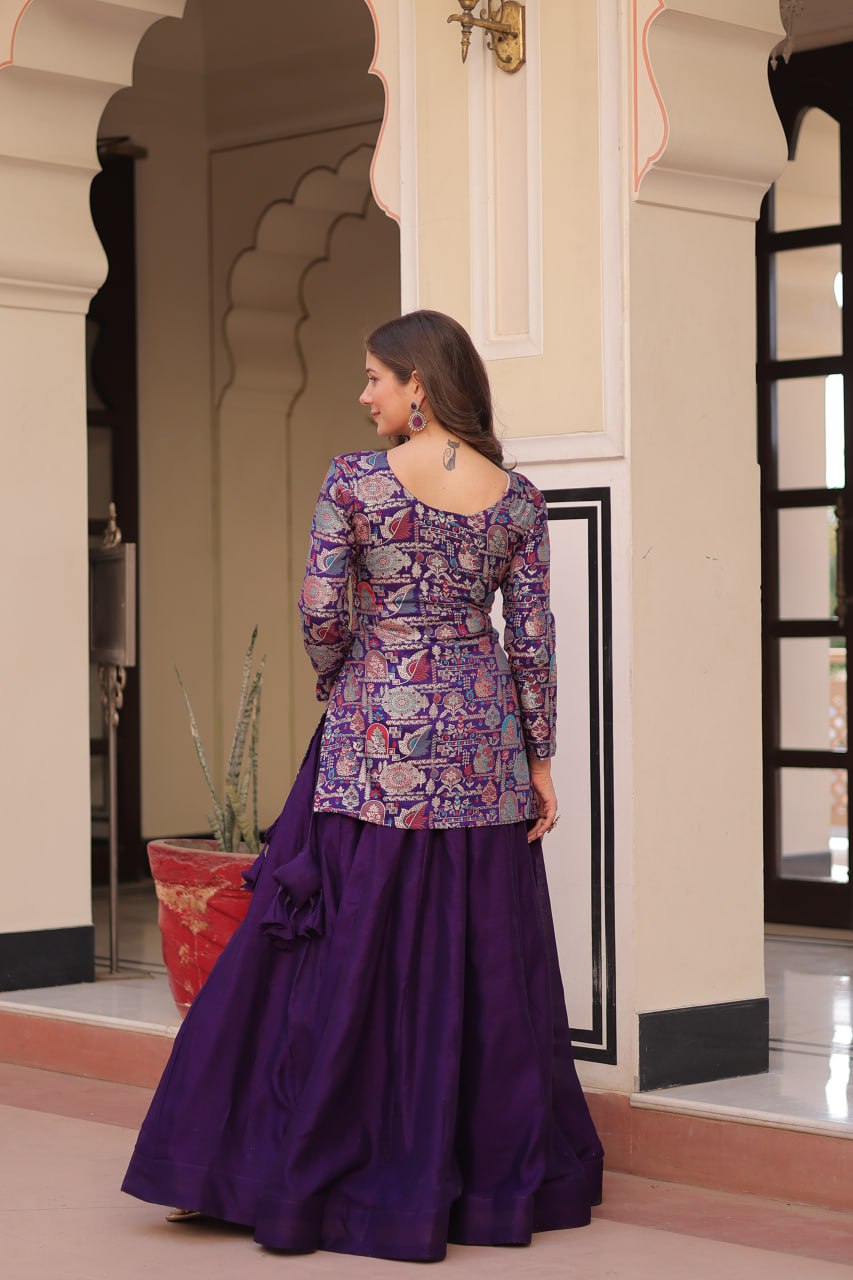 Pure Simmer Vichitra LEHENGA CHOLI - Vastra Gehna